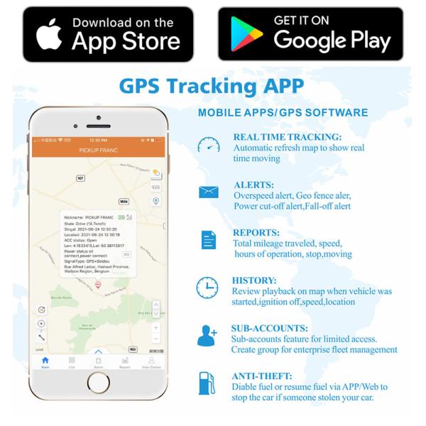 Vehicle 4G GPS Tracker Remote Control ACC Detection With 140mAh Battery