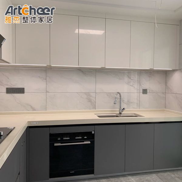 Modern L Shape Kitchen Cabinet Set with Customized Color Durable Eco Friendly Material