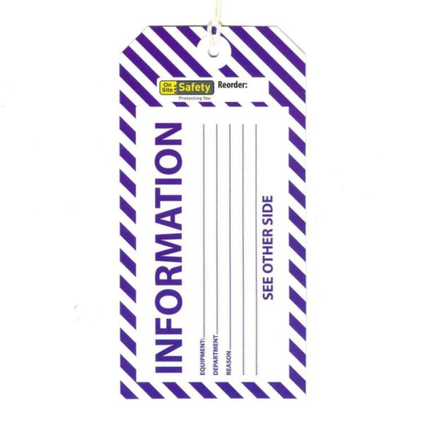 Waterproof Plastic Information Tag with Customized Printing and Durable PVC Material for Safety Warning