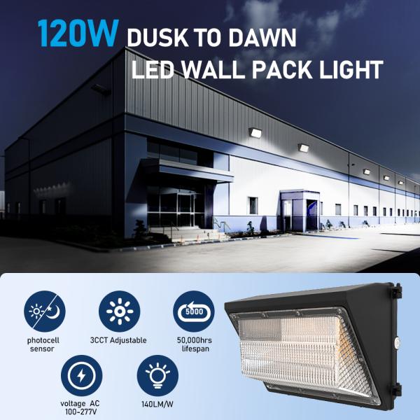 40W 5000K LED Wall Pack Light with Motion Sensor IP65