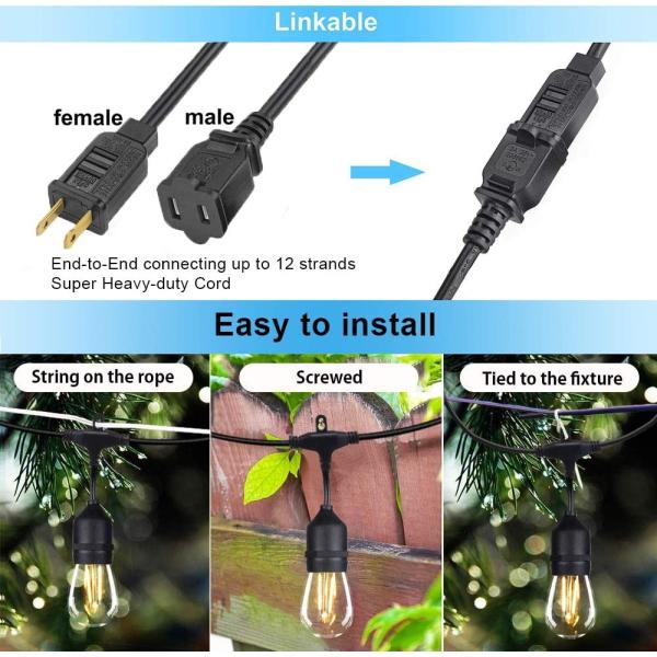 Heavy Duty Waterproof Dimmable Commercial Grade LED String Lights