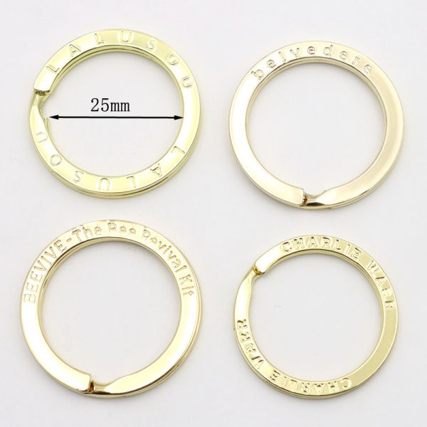 Stamping Logo Split Key Ring 25*19.5mm Metal Split Ring For Car