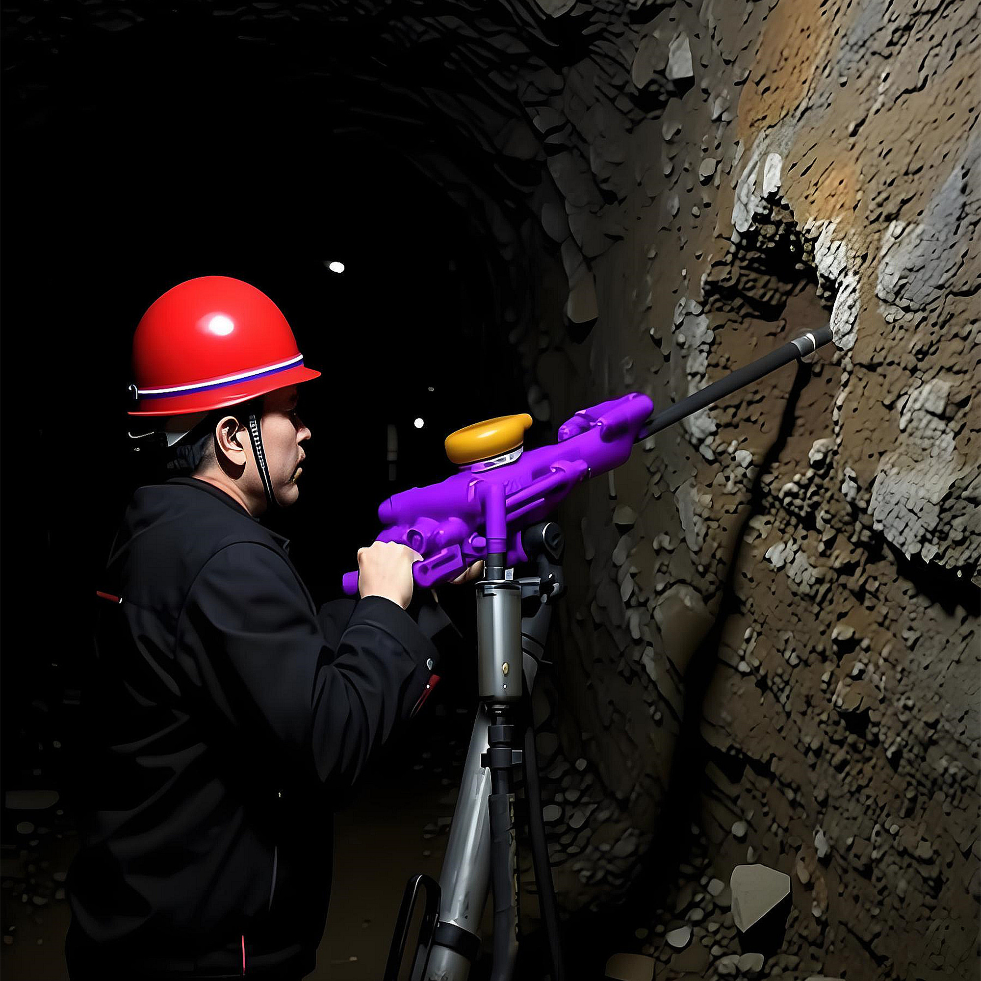 Portable Rock Drilling Machine Integrated Air Flushing and Automatic Iubrication Structure Mining Air Rock Drill