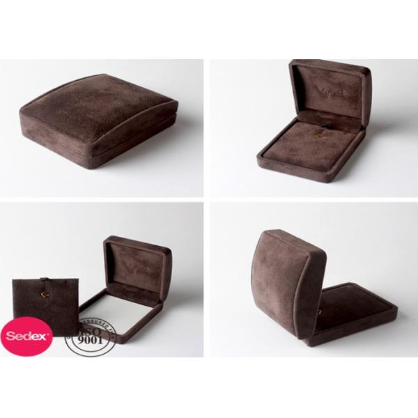 Personalized Jewelry Packaging Boxes For Small Brown veleting Earrings