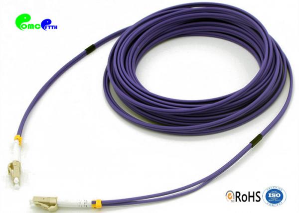 Buy OM4 10M 2.0mm 50 / 125μm Duplex LC UPC - LC UPC Fiber Optic Patch Cord LSZH Violet at wholesale prices