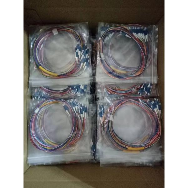 2 12 Core SC UPC SC APC Single Multi Mode Fiber Optic Pigtail Multi Color