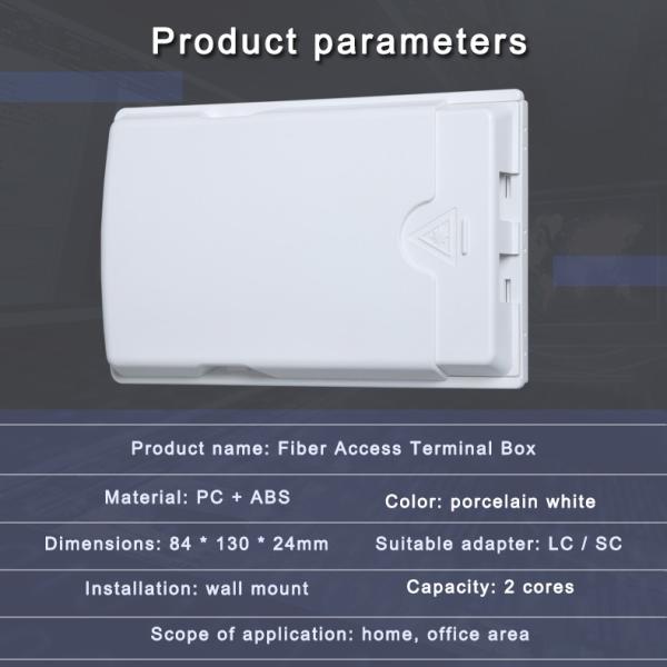 2 Core Mini FTTH Distribution Terminal Box Flame Retardant SC APC Adapters Include