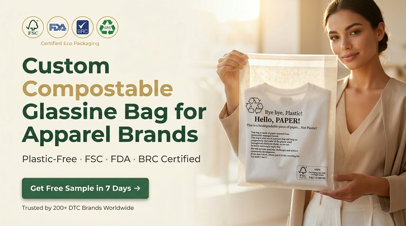 Compostable Biodegradable Glassine Envelope Apparel Packaging Eco Friendly Clothing Pouch Garment for Certified Recyclable