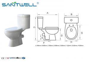 Popular Cheap Price Two Piece Washdown WC Toilet 665*360*725 mm