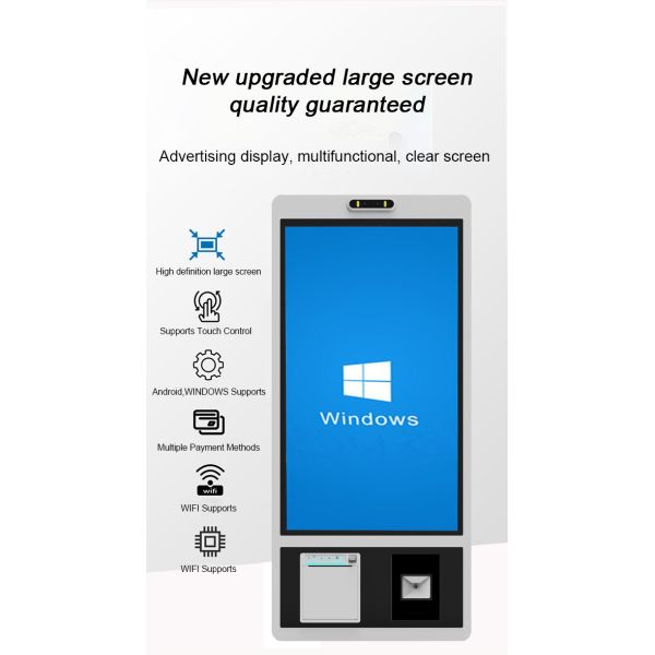 Factory Price 32 inch Windows System with Touch Screen Wall Mounted Vending Machine Self Service Ordering Kiosk