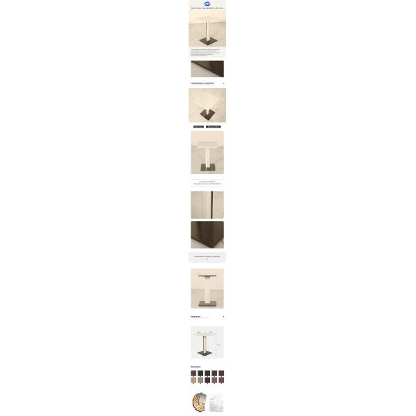 Square Stainless End Table / Marble Side Table Small