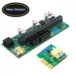 China PCIE Riser 1x To 16x Graphic Extension Card With 3.3V Digital Meter Display And for sale
