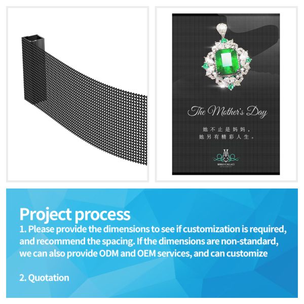P2.5 Holographic LED Screen Programmable WiFi Control for Store Window Display Glass Curtain Wall Retail Mall Elevator Screens Advertising Ultra