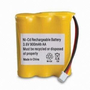 Quality Rechargeable Ni-CD AA 3.6V 900mAh Battery Pack with Connector for sale