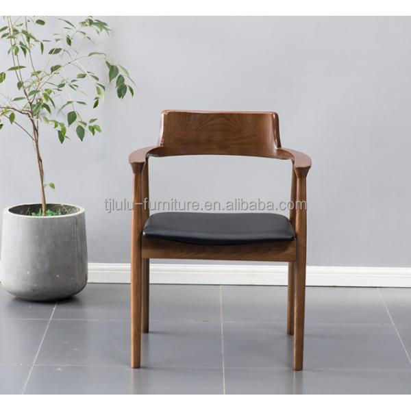 Solid Wood Upholstered Dining Chairs in Classical Nordic Style for Dining Room and Living Room