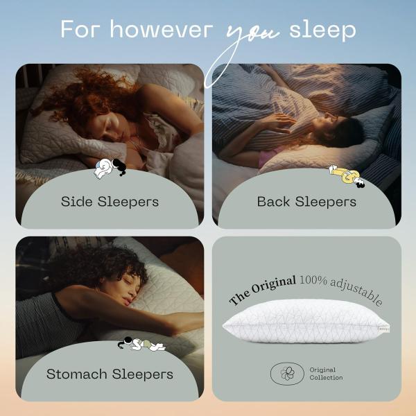 Experience the Difference Adjustable Cross Cut Memory Foam Pillows for Queen Size Beds