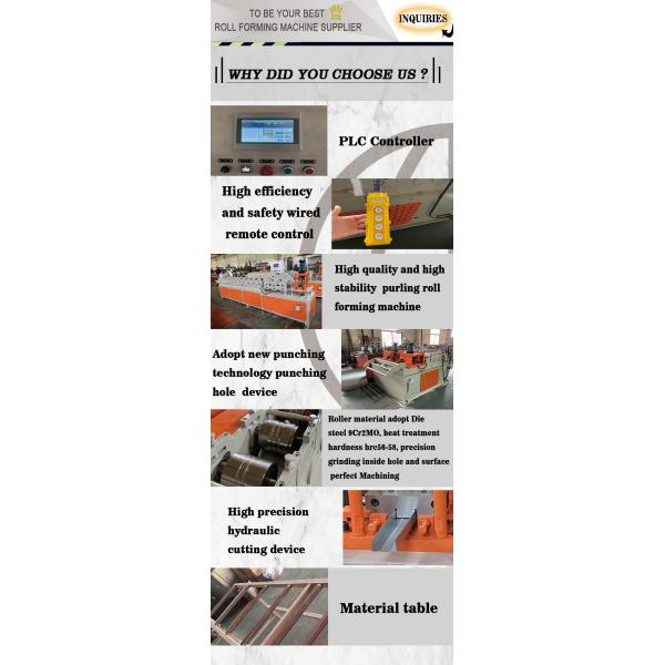 Full automatic CZ purlin profile light gauge steel frame roll forming machine