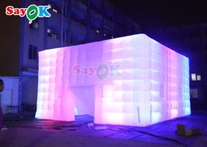 China Customized Air Cube Tent Inflatable Nightclub Wedding Photo Booth With Colorful LED Light on sale