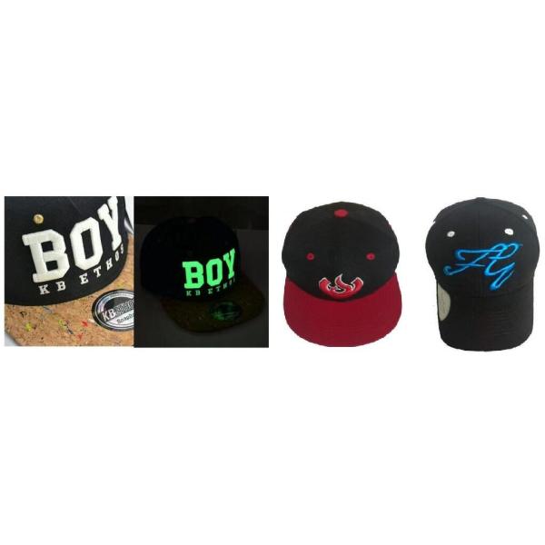 Custom 3D glow-in-the-dark embroidery snapback caps hat