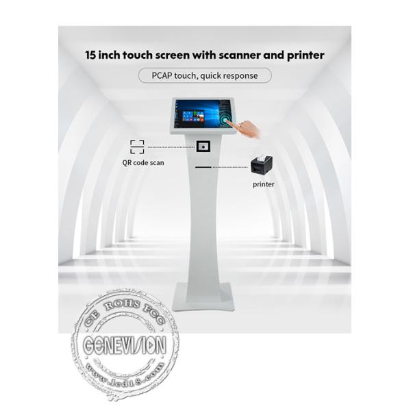 15in Capacitive Touch Screen Self Payment Kiosk with QR Scanner