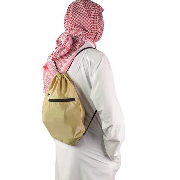 HAJJ Drawstring Bag Durable Reusable Backpack for Comfortable Polyester Slipper Shoes