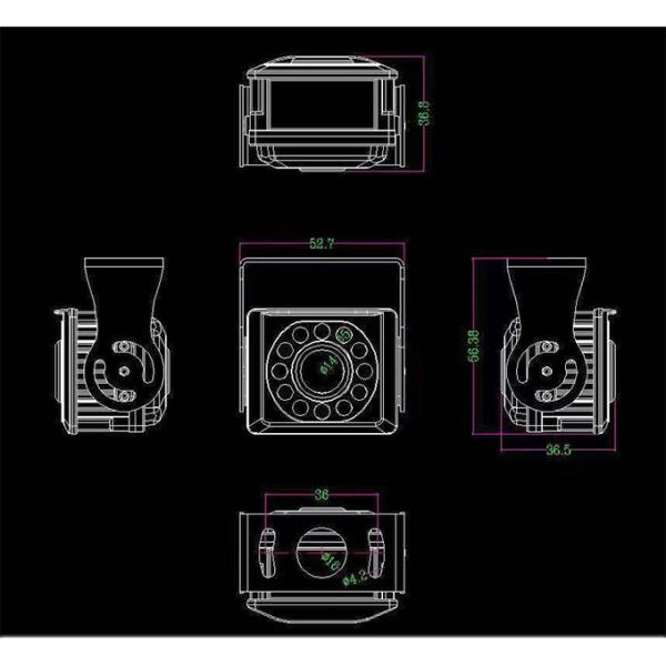 VGA Car Reverse Camera System Customizable Interface Cables and AHD 720P Video Output