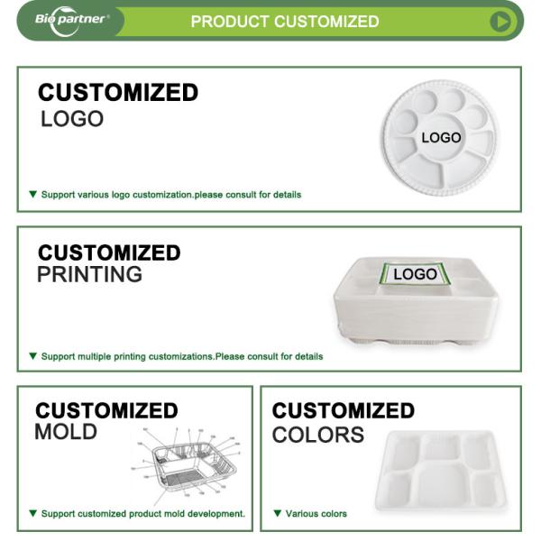 Eco-Friendly Customized Size Cornstarch Disposable Plate Tableware for Lunch Sushi