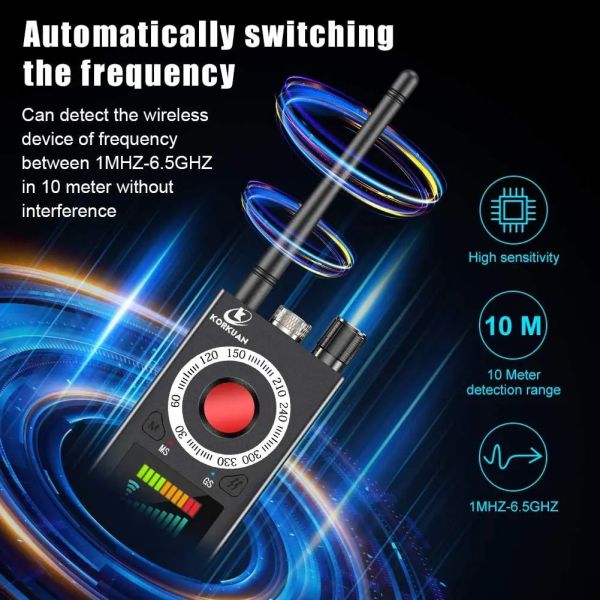 ABS Plastic Signal RF Detector Wireless Anti Mini Camera GSM Audio Camera Scanner