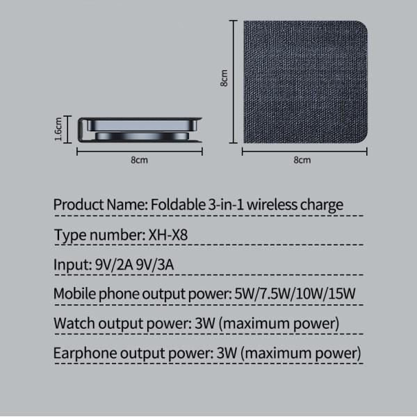 Wireless Charging Pad High Charging Efficiency Wireless Travel Charger