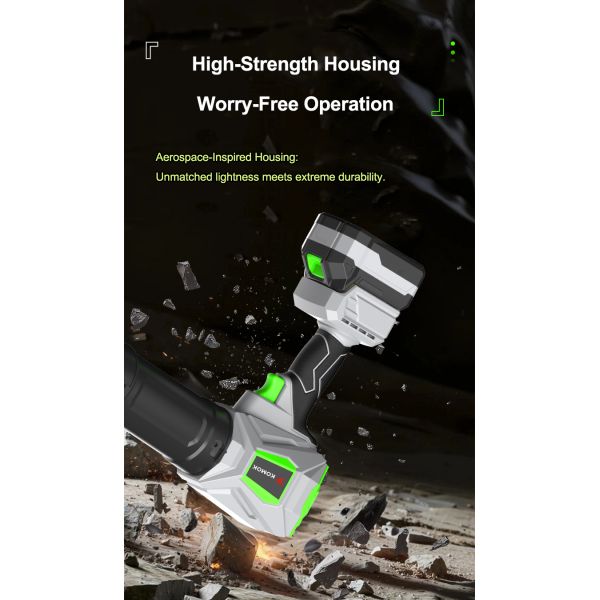 Electric Leaf Blower with 2 x 3.0Ah Battery and Charger, 6-Speed Control Cordless Portable Dust Cleaner Handheld Blowers 68mm Outlet for Patio