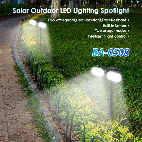 IP65 Waterproof LED Garden Light Outdoor Double Heads Foldable Motion Sensor Solar Light