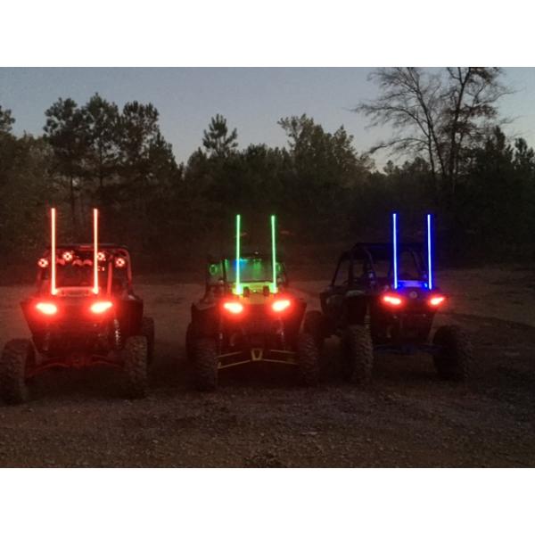 360 Beam UTV Safety Flags , IP67 Remote Control Light Up Flag Pole For ATV