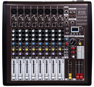 Quality 8 channel Professional Audio Mixer with DSP I08 , Portable Power Mixer for sale