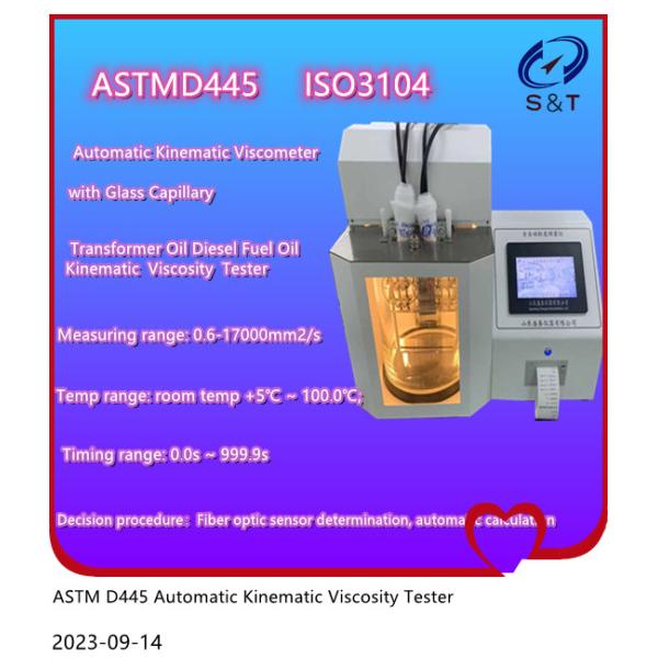 ASTM D445 Auto Kinematic Viscometer Glass Capillary Transformer Oil Testing Equipment