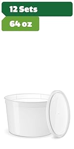 Plastic Deli Containers With Lids, Slime, Soup, Meal Prep Containers Stackable Leakproof Microwave Dish