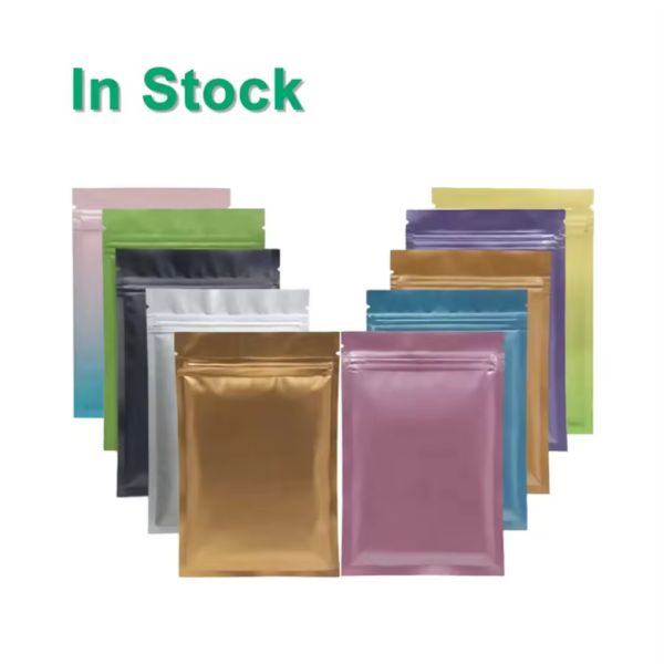 Factory Supply Multicolor Matte Finish Small Mini Flat Resealable Zipper Packaging Pouches Aluminum Foil Bags