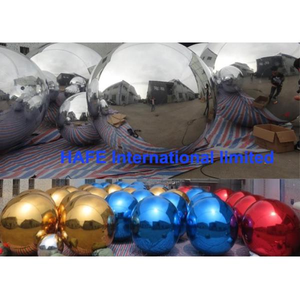 CE Gold Silver Color 12ft Inflatable Mirror Balloon 2 Layers For Event Decor