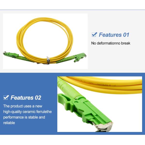 ANSI Single Mode E2000/APC-E2000/APC Fiber Patch Cord 2.0mm