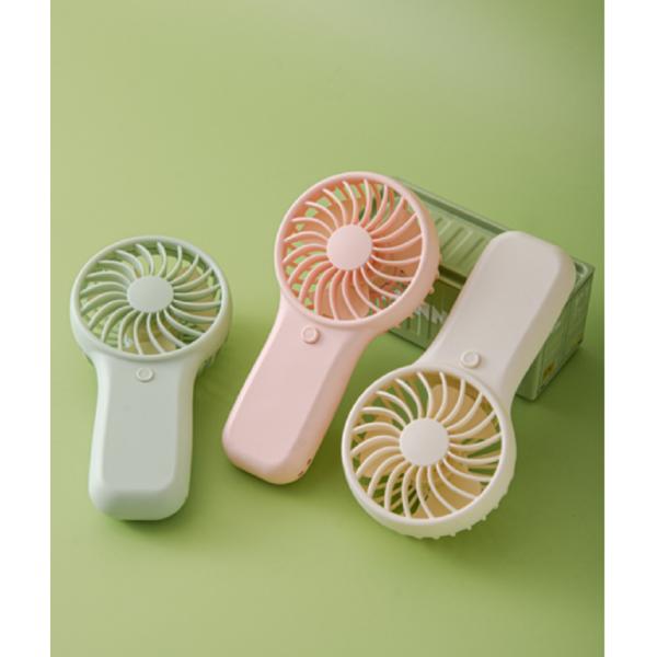 Portable AA Battery Handheld Fan 2W Power 3V Voltage Single-speed Mode Includes Lanyard White Green Pink