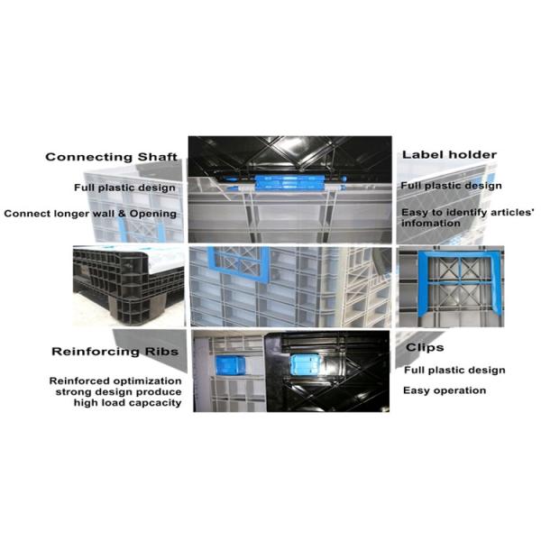 1T Dynamic Load Foldable Plastic Pallet Box Container Single Faced Style and Durable