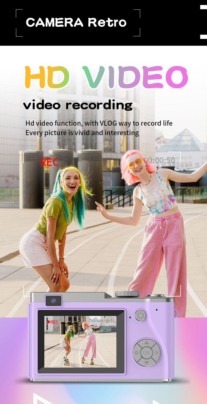 Entry-Level Portable Retro CCD Full HD Optical Zoom Double Image Stabilization High Cost Performance Ratio User Friendly Button