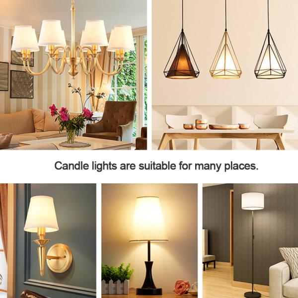 IP20 C37 LED Light Bulb E14 E27 Holder Aluminum Plastic Housing