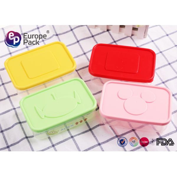 500ml Recyclable Square Shape Hard Plastic Lunch Boxes For Kids 15X10X5 Cm