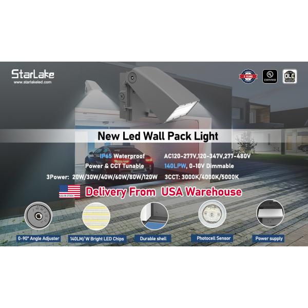 120W LED Wall Pack Light IP65 Adjustable 3000K-5000K Dimmable