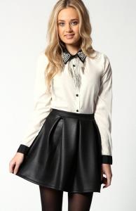 Leather Womens Summer Skirt / Skirts , Black Short Professional