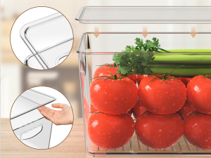 Clear Stackable Storage Bins With Lids, Large Plastic Containers With Handle For Pantry Organizer And Storage,Perfect For Bathroom,Cabinet,Kitchen