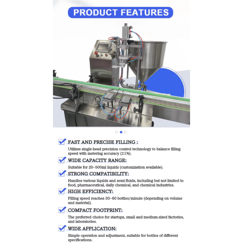Single-head High Precision High-speed Filling Machine for Liquid and Paste Applications