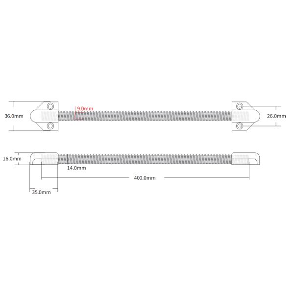 202-A door loop 400mm Long Tube Armored Door Loop For Security 9mm Diameter
