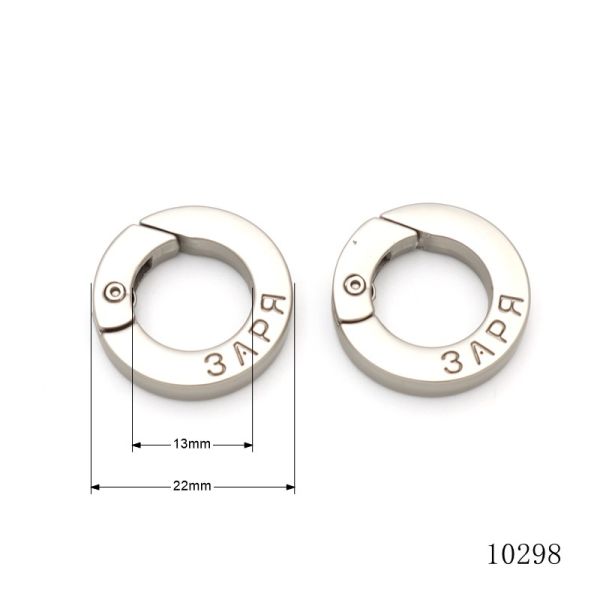 High Quality Small Flat Spring O Ring Customized Logo Metal Key Chain Clasp Carabiner