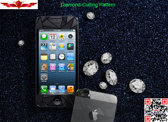 New Diamond Cutting Pattern Screen Protector For Iphone 5 High Definition With Gift Box